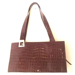Guess Faux Crocodile Handbag, Burgandy
